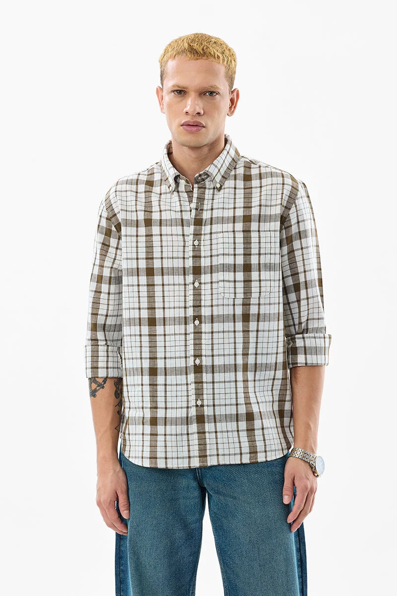 SNITCH Plaid Regular Fit Linen Blend Shirt